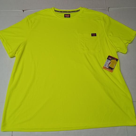 Wrangler Workwear Pocket Tee Men Size 3XL Yellow Relaxed Fit - Picture 1 of 7